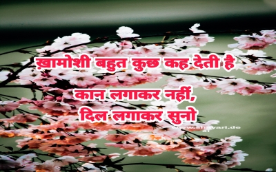ख़ामोशी बहुत कुछ कह देती है  कान लगाकर नहीं, दिल लगाकर सुनो
